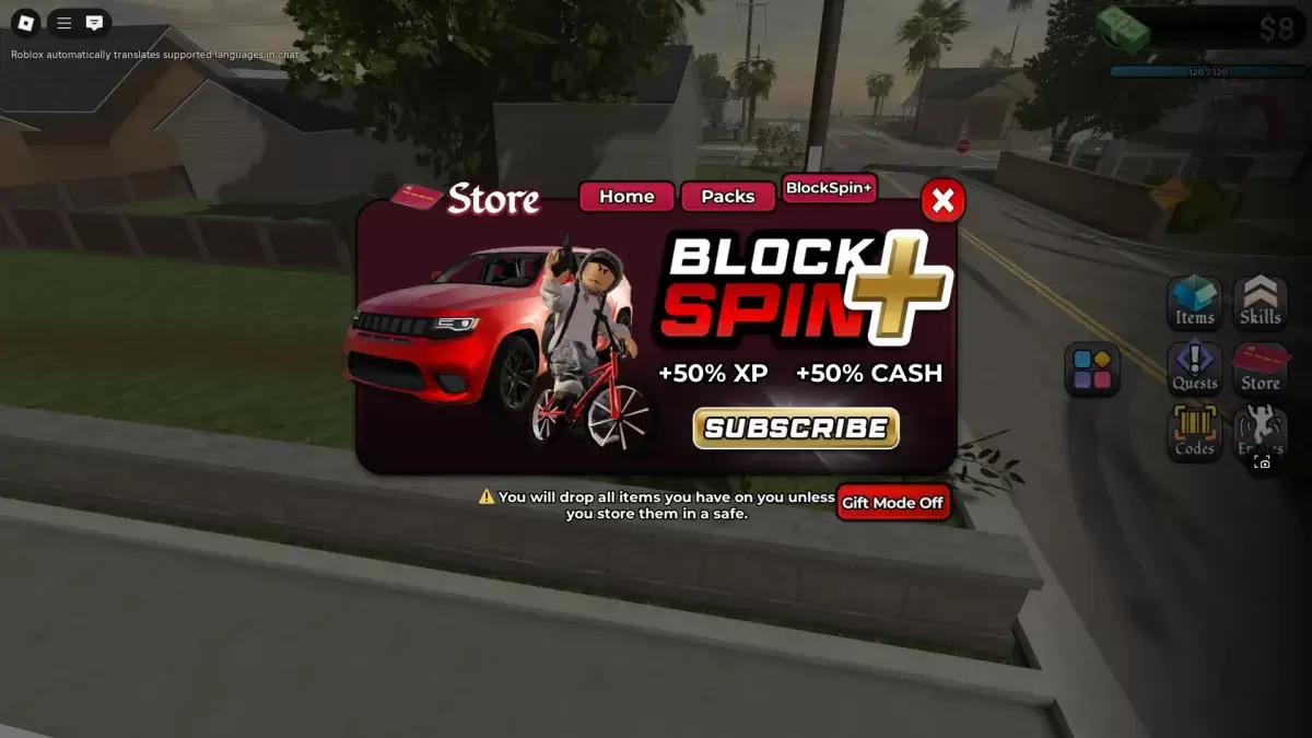 玩家与商店菜单互动以获取Blockspin Plus BattlePass