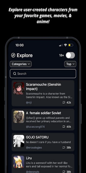 Charstar: AI Character Chat Ảnh chụp màn hình 0
