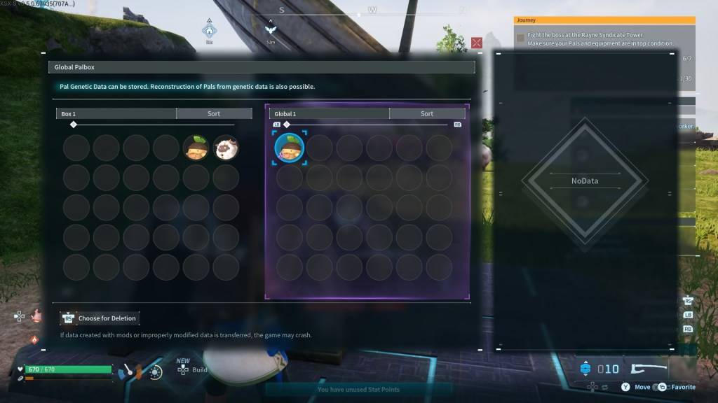 Глобальные данные Palbox в Palworld.