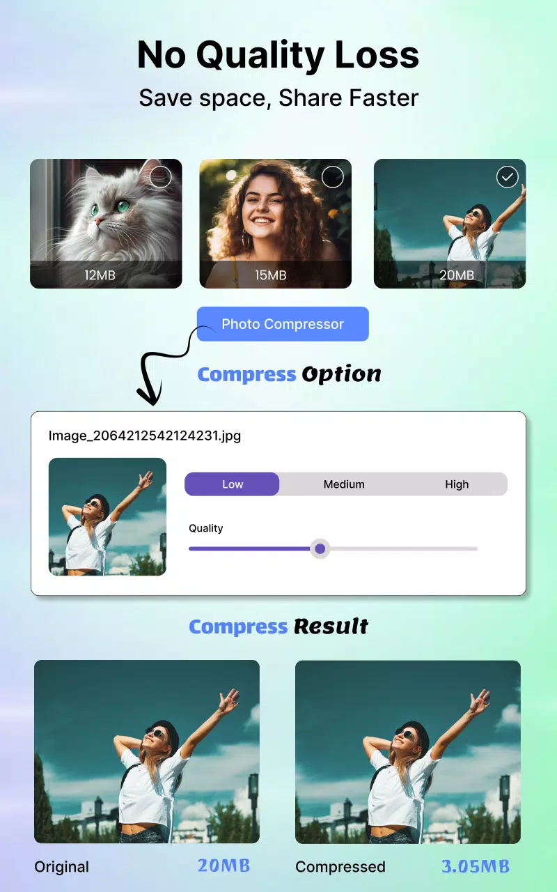 Image Crop - Compress, Resizer ဖန်သားပြင်ဓာတ်ပုံ 2