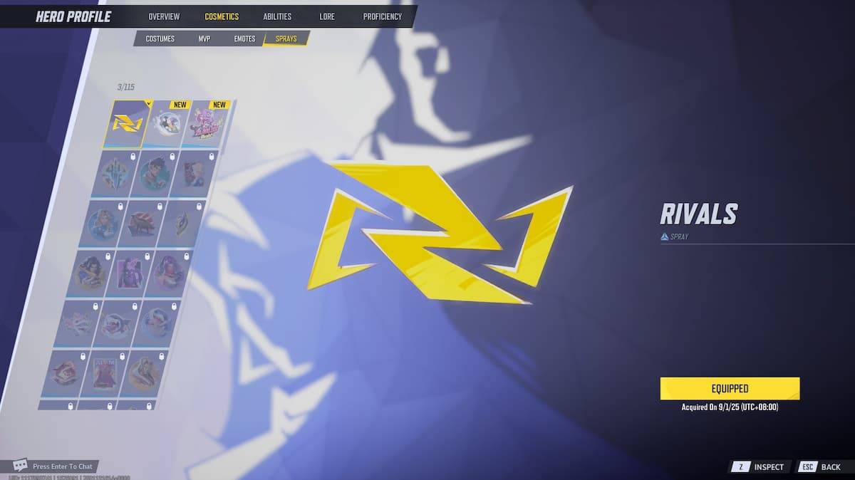 在漫威競爭對手中使用噴霧和情緒