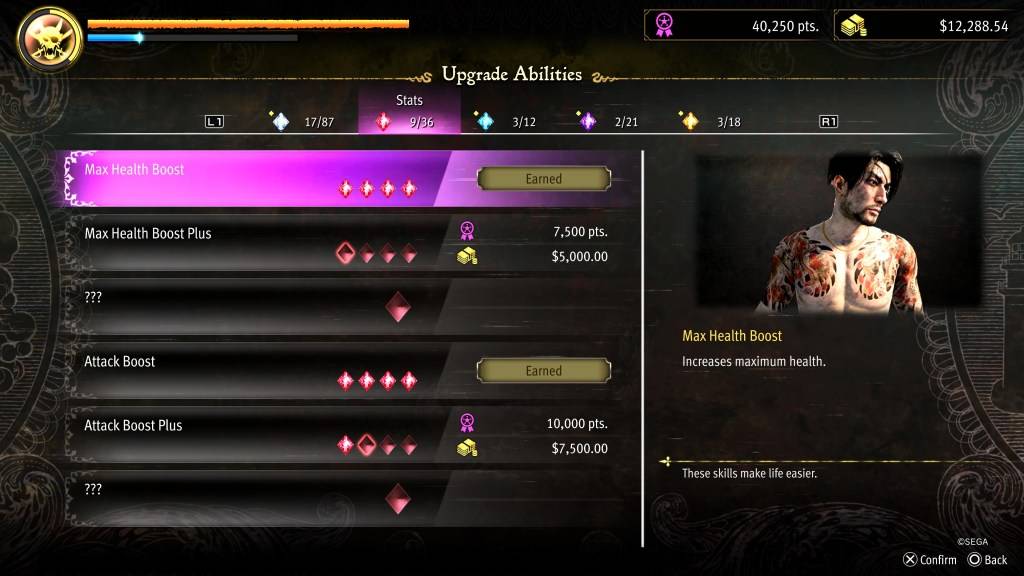 Das Gesundheitsschub -Upgrade für Goro in wie ein Drache: Pirate Yakuza in Hawaii