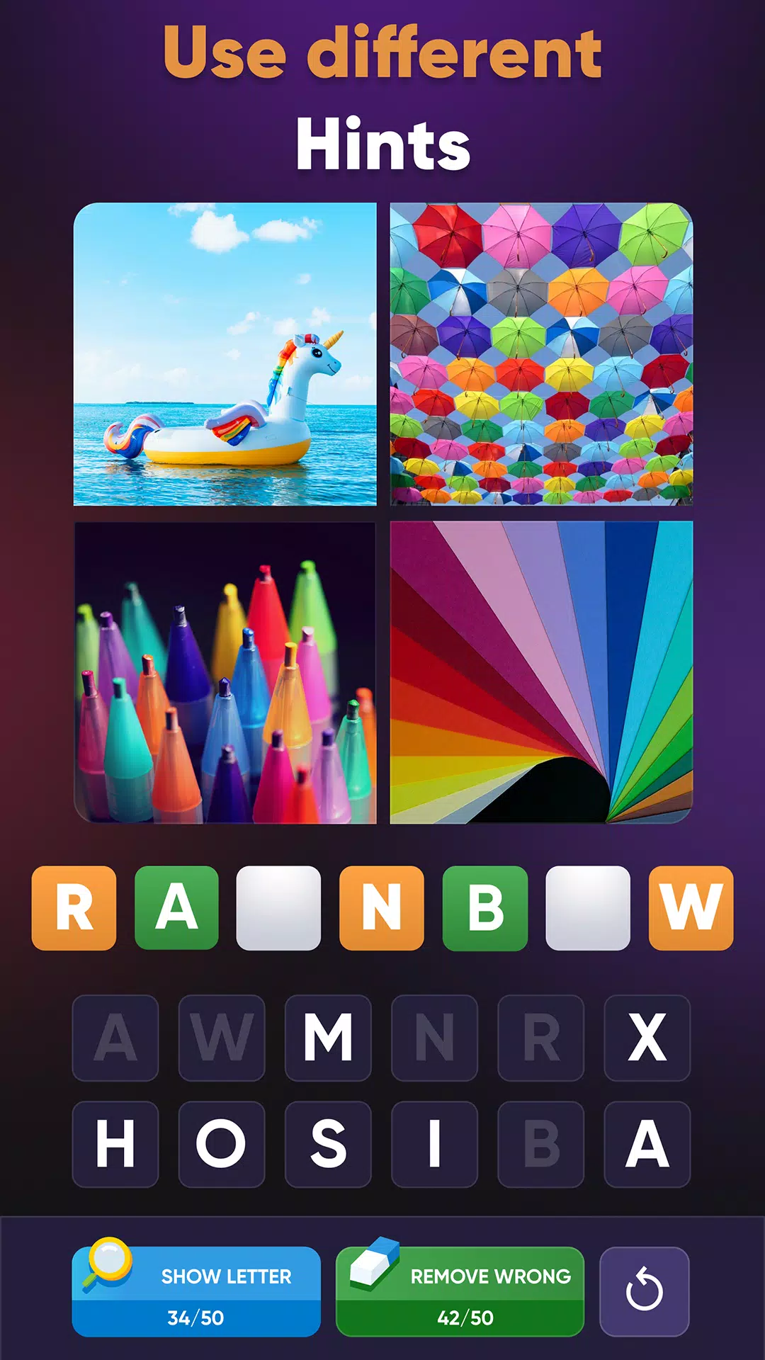 4 Pics Association Word Puzzle 螢幕截圖 1