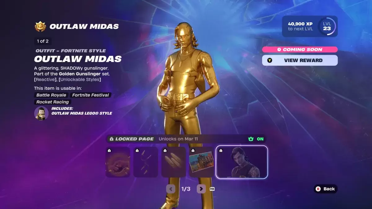 Outlaw Midas Quests à Fortnite.