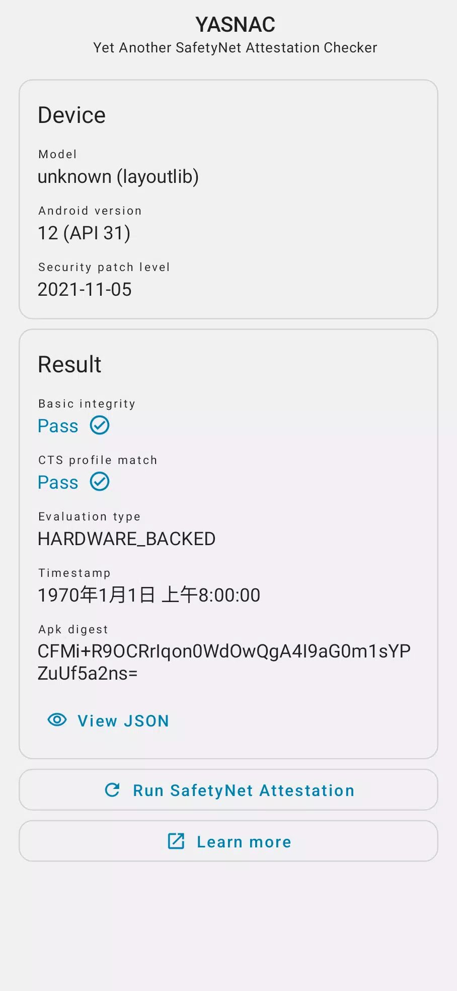 YASNAC - SafetyNet Checker Ảnh chụp màn hình 0