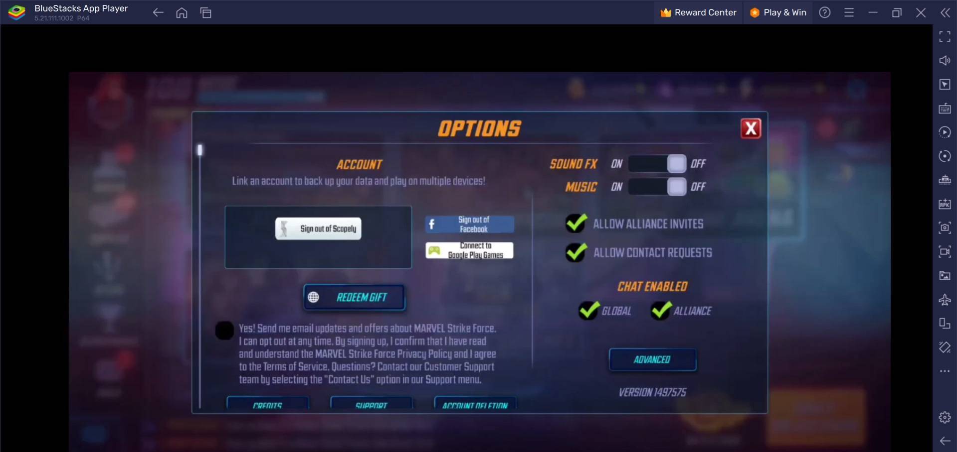 Redeeming a Code in MARVEL Strike Force