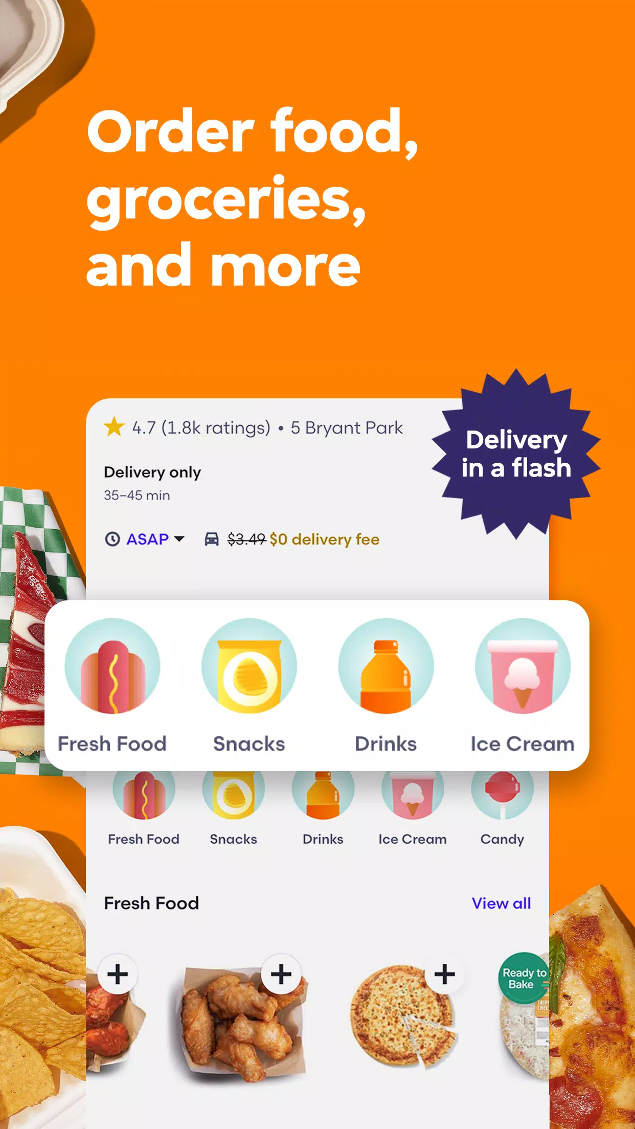 Grubhub ภาพหน้าจอ 1
