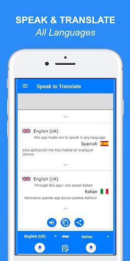 Speak and Translate All languages Voice Translator ဖန်သားပြင်ဓာတ်ပုံ 0