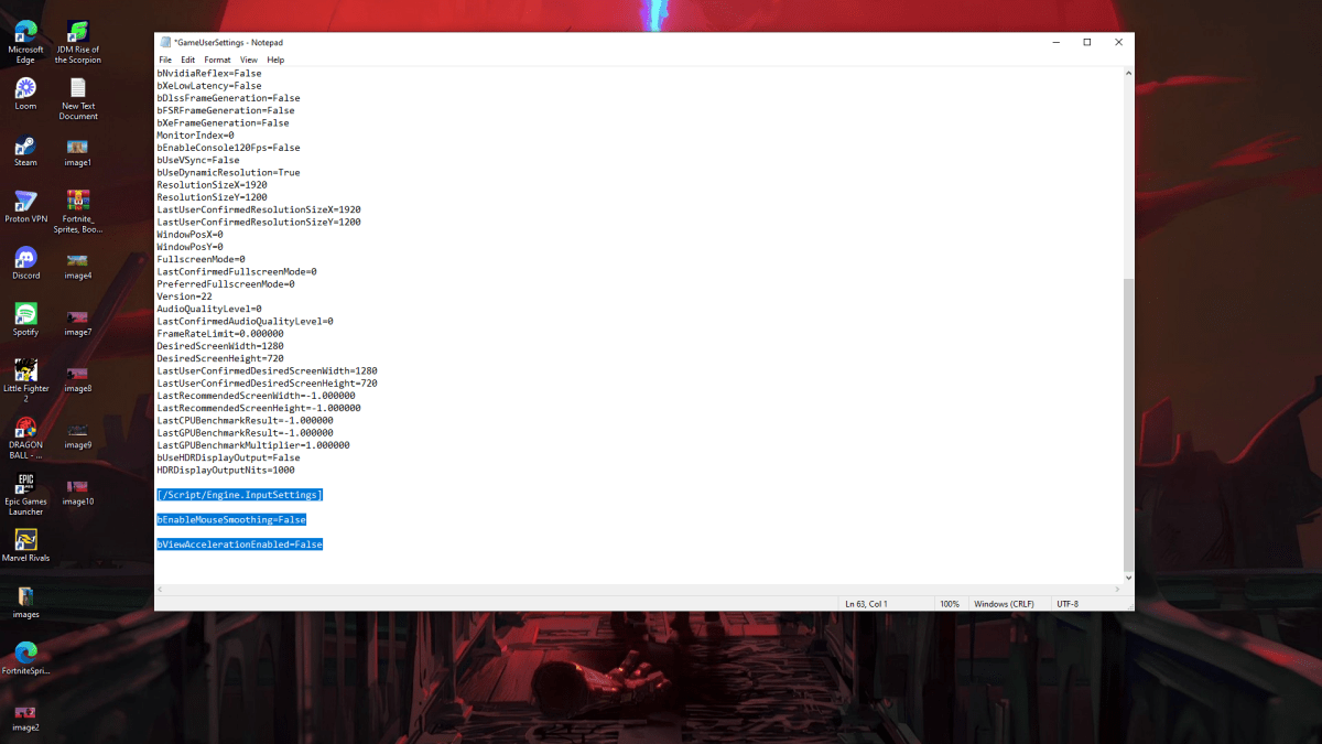 Marvel Rivals Settings - Mouse Acceleration Disable