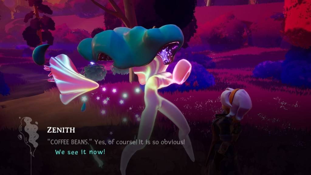 Zenith und Alta diskutieren Kaffeebohnen in Wanderstop