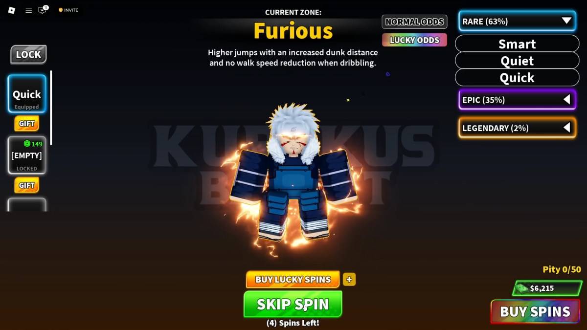 Eine Vorschau auf das Zonenmenü in Kurokus Korb: Showdown