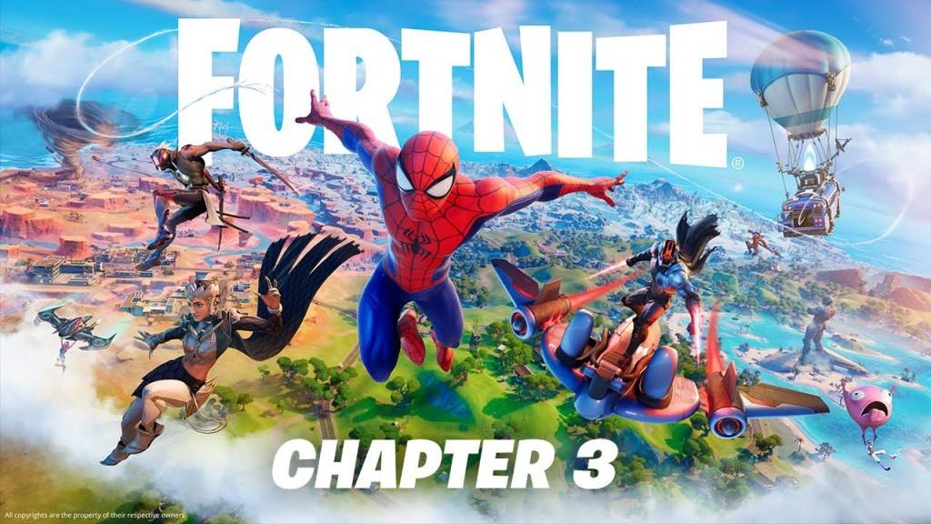 Fortnite Kapitel 3 Schlüsselkunst mit Spider-Man mit