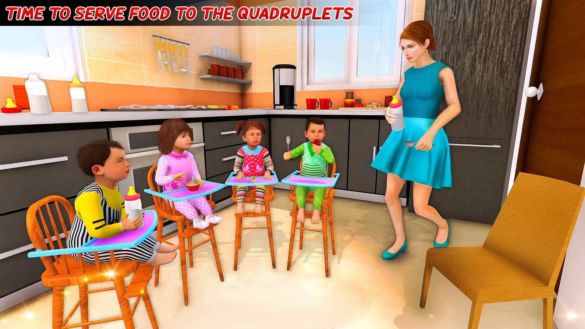 Jogo para bebês quádruplos Captura de tela 1