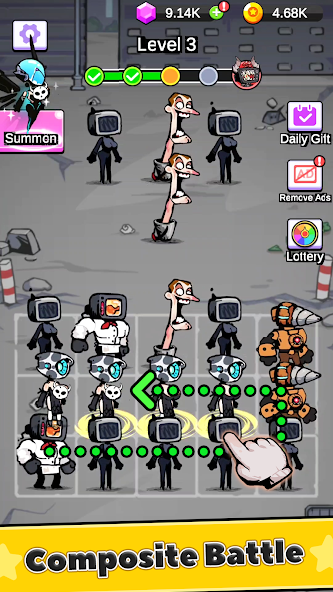 Battle Warriors: Strategy Game Mod ဖန်သားပြင်ဓာတ်ပုံ 0