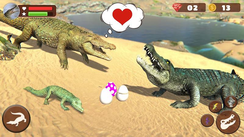 Wild Crocodile Family Sim Game 螢幕截圖 1