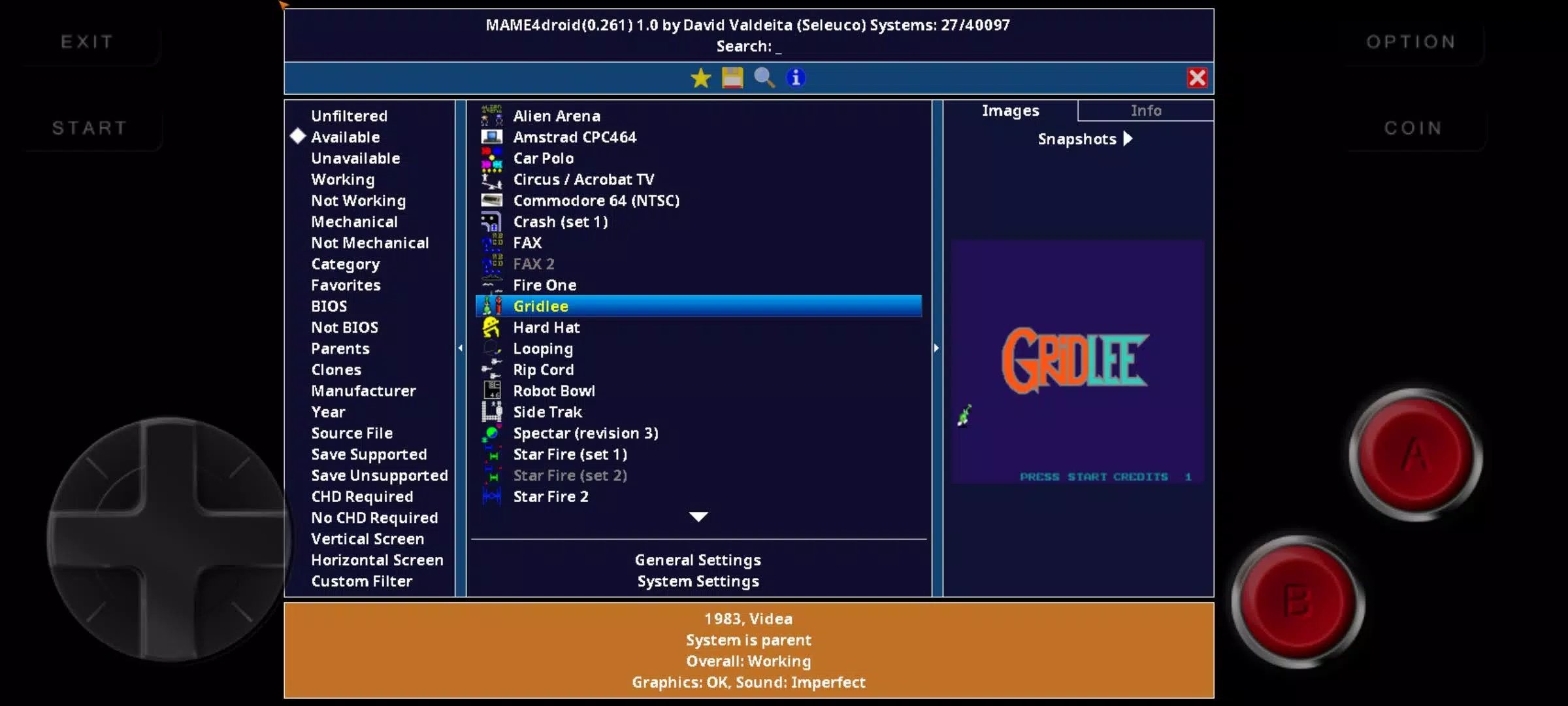 MAME4droid  2024 (0.270) 螢幕截圖 1