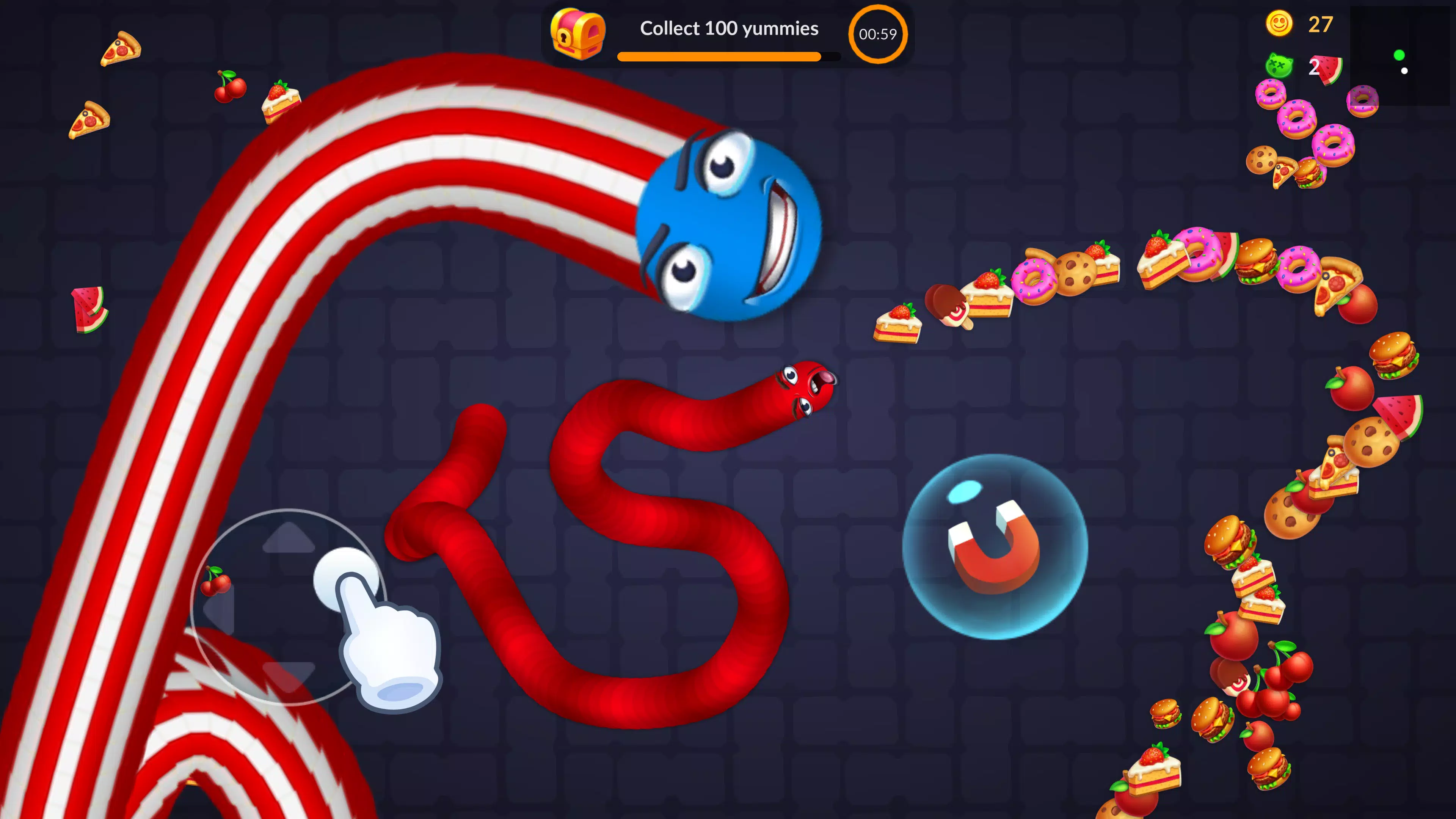 Snake vs Worms: Fun .io Zone Schermafbeelding 2