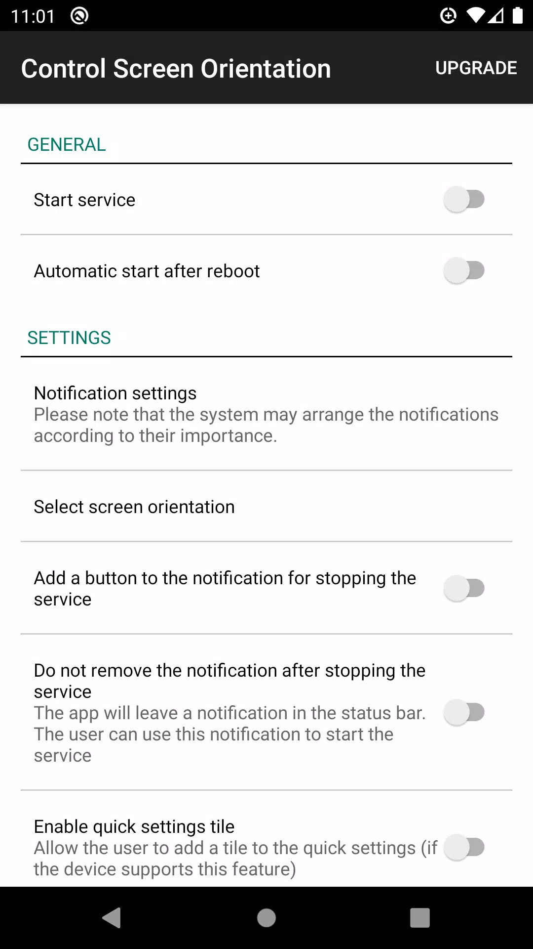 control screen rotation Capture d'écran 0