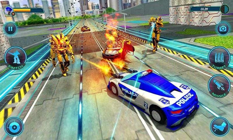US Police Robot Car Revenge 螢幕截圖 1